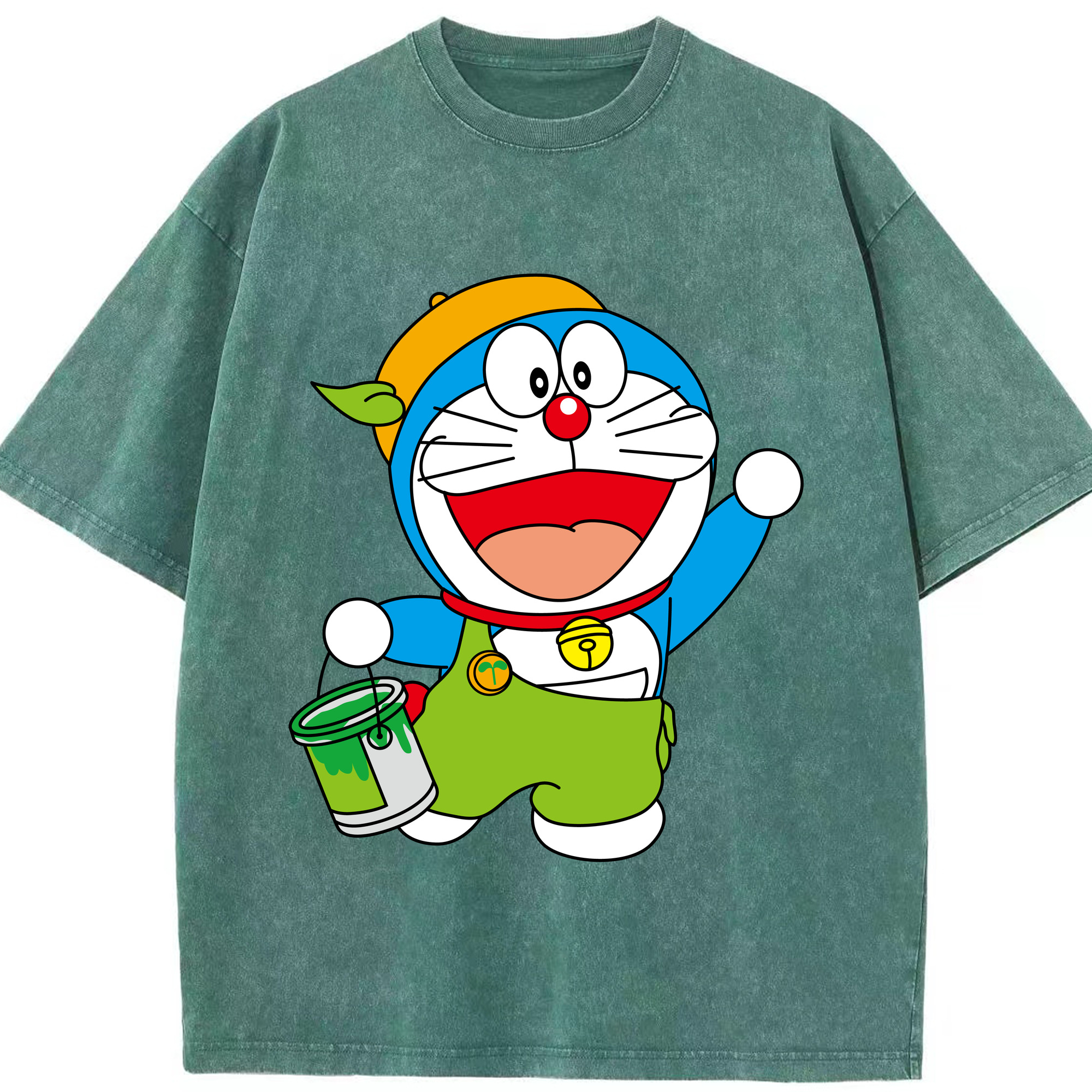 （画像用） ドラえもん Doraemon 綿100% ヴィンテージ風 半袖Tシャツ（フロントプリント）